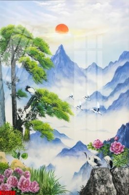 File gốc File tranh gốc in tranh tường nền tổng hợp H24190 (in lụa) tranh thuận buồm