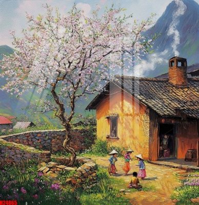 File gốc File tranh gốc in tranh tường nền tổng hợp H24865 (in lụa) chi tiết cao