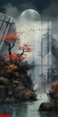 Download file gốc File tranh gốc in tranh tường nền tổng hợp H25548 (in lụa) cao cấp