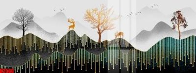 File tranh gốc PSD File tranh decor tranh bộ treo tường tổng hợp H2566 còn nguyên layer