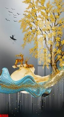 Tải file gốc in lụa File tranh decor tranh bộ treo tường tổng hợp H2655 siêu nét