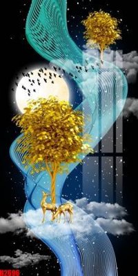 Tải file gốc in lụa File tranh decor tranh bộ treo tường tổng hợp H2696 siêu nét