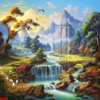 File gốc File tranh gốc in tranh tường nền tổng hợp H31697 (thiết kế) độc quyền