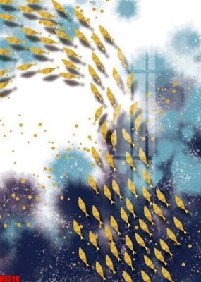 File in trần File tranh decor tranh bộ treo tường tổng hợp H3228 (bản gốc) mây trời