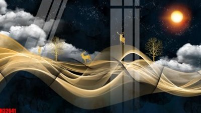 Tải file File tranh gốc in tranh tường nền tổng hợp H32641 (PSD) cho in tranh 3D