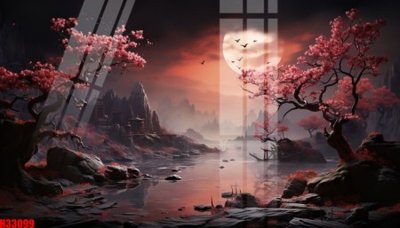 Download file gốc File tranh gốc in tranh tường nền tổng hợp H33099 (in mica) trong suốt