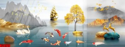 File gốc File tranh gốc in tranh tường nền tổng hợp H34169 (trang trí) cho phòng khách