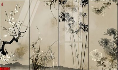 File gốc File tranh gốc in tranh tường nền tổng hợp H35061 (bản quyền) cho in ấn