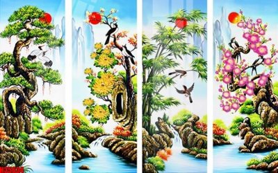 File gốc File tranh gốc in tranh tường nền tổng hợp H35634 (phiên bản chuẩn) để in ấn