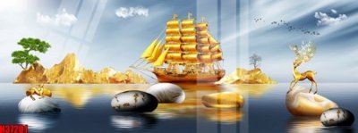 File tranh File tranh gốc in tranh tường nền tổng hợp H37201 (bản gốc) in lụa 5D