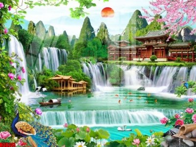 File tranh File tranh gốc in tranh tường nền tổng hợp H38241 (bản gốc) in lụa 3D