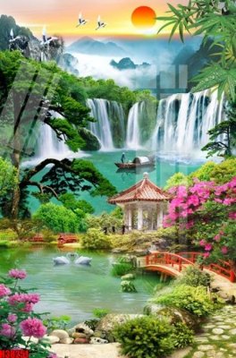 File gốc File tranh gốc in tranh tường nền tổng hợp H38251 (in lụa) hoa văn cổ điển