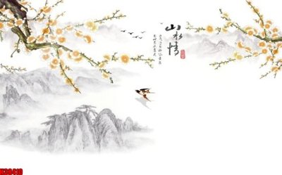 File tranh File tranh gốc in tranh tường nền tổng hợp H38410 (bản gốc) in lụa 5D