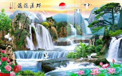 Tải file File tranh gốc in tranh tường nền tổng hợp H38426 (gốc) chủ đề hoa sen