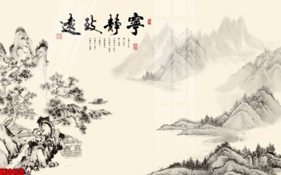 File gốc File tranh gốc in tranh tường nền tổng hợp H38439 (in lụa) tranh mã đáo