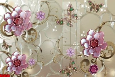 File gốc File tranh gốc in tranh tường nền tổng hợp H38460 (in lụa) họa tiết 3D