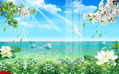 File tranh gốc in trần nhà File tranh gốc in tranh tường nền tổng hợp H38498 3D