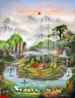 File tranh File tranh gốc in tranh tường nền tổng hợp H38610 (bản gốc) in lụa dán tường