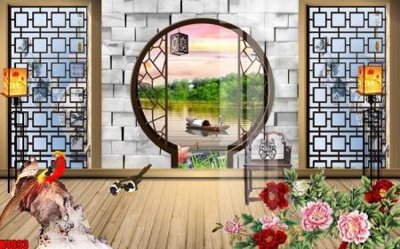 File in trần File tranh decor tranh bộ treo tường tổng hợp H4093 (file gốc) hoa văn 3D