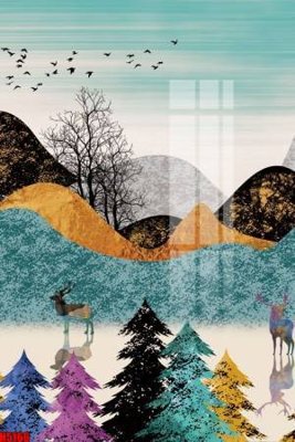 File gốc File tranh decor tranh bộ treo tường tổng hợp H5166 (in lụa) chi tiết cao