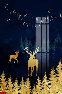 File gốc File tranh decor tranh bộ treo tường tổng hợp H5672 (in lụa) tranh mã đáo