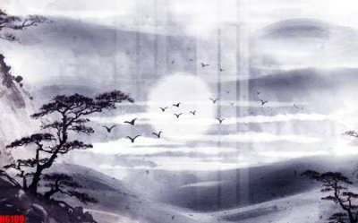 File in lụa file tranh nền tường thủy mặc tổng hợp H6109 (phong cảnh) file tranh nền tường thủy mặc tổng hợp H6109