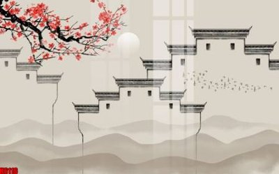 Tải file tranh gốc file tranh nền tường thủy mặc tổng hợp H6116 chất lượng cao