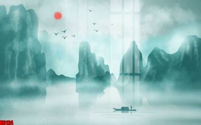 File gốc file tranh nền tường thủy mặc tổng hợp H6124 (in 3D) nghệ thuật