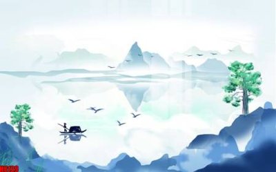 Download file gốc file tranh nền tường thủy mặc tổng hợp H6129 (in mica) 3D