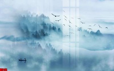 Tải file file tranh nền tường thủy mặc tổng hợp H6141 (PSD) cho in tranh kính