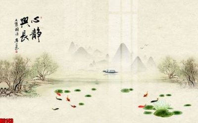 File tranh gốc file tranh nền tường thủy mặc tổng hợp H6143 (sắc nét từng chi tiết)