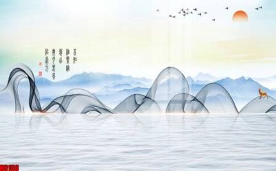 File gốc in tráng gương file tranh nền tường thủy mặc tổng hợp H6156 chi tiết