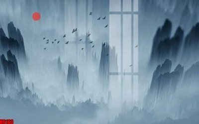 File PSD file tranh nền tường thủy mặc tổng hợp H6163 (gốc) cho designer