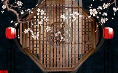 File PSD file tranh nền tường thủy mặc tổng hợp H6218 (nguyên gốc) chất lượng cao