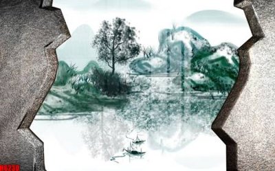 Download file file tranh nền tường thủy mặc tổng hợp H6230 (gốc) in mica bàn thờ