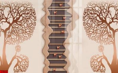 File tranh gốc in trần nhà file tranh nền tường thủy mặc tổng hợp H6242 3D