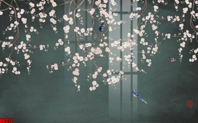 File gốc file tranh nền tường thủy mặc tổng hợp H6277 (in lụa) cao cấp