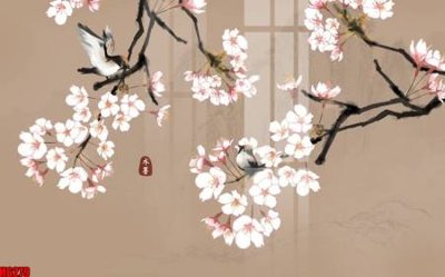 File gốc file tranh nền tường thủy mặc tổng hợp H6279 (in tráng gương) hiện đại