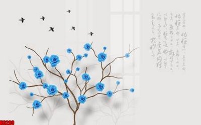 Mua file tranh gốc file tranh nền tường thủy mặc tổng hợp H6289 tại Filetranh.com