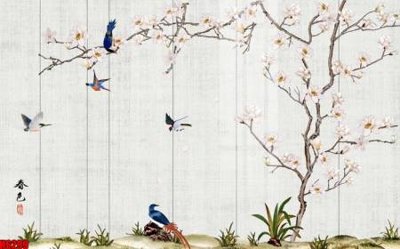 File gốc file tranh nền tường thủy mặc tổng hợp H6299 (dành cho quảng cáo)