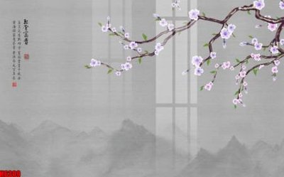 File tranh gốc file tranh nền tường thủy mặc tổng hợp H6309 (bản quyền) Filetranh.com