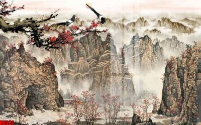 File gốc in ấn file tranh nền tường thủy mặc tổng hợp H6331 độ phân giải cao