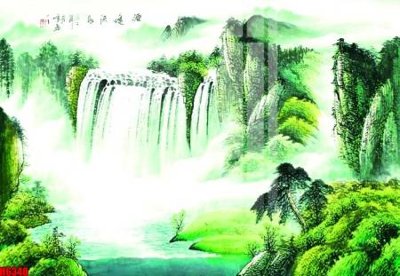 Tải file file tranh nền tường thủy mặc tổng hợp H6340 (ảnh gốc) in gạch 3D