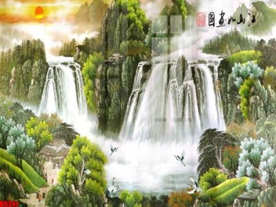 File tranh file tranh nền tường thủy mặc tổng hợp H6341 (bản gốc) treo tường