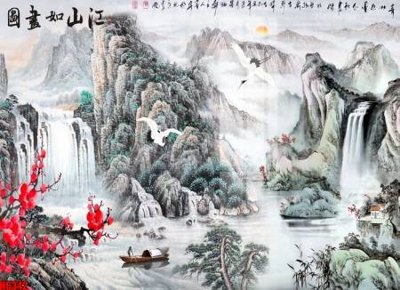 File tranh gốc file tranh nền tường thủy mặc tổng hợp H6342 (bản quyền) Filetranh.com