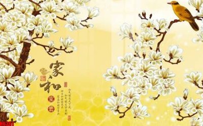 File tranh trang trí file tranh nền tường thủy mặc tổng hợp H6361 (tải file gốc)