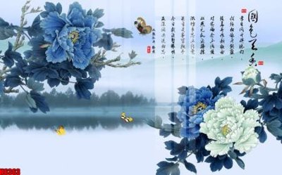 File tranh ảnh gốc file tranh nền tường thủy mặc tổng hợp H6363 dùng cho in khổ lớn