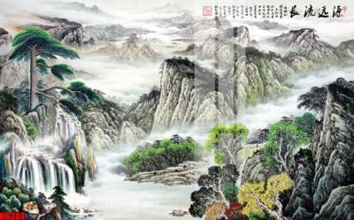 File tranh in mica file tranh nền tường thủy mặc tổng hợp H6384 (độ phân giải cao)