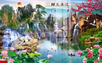 Download file gốc file tranh nền tường thủy mặc tổng hợp H6386 (in mica) logo