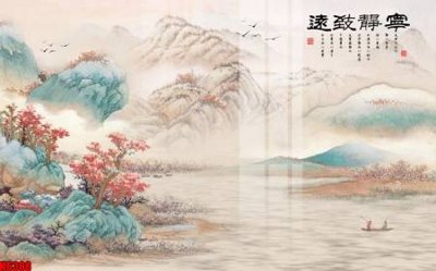 File tranh gốc file tranh nền tường thủy mặc tổng hợp H6388 (bản quyền) Filetranh.com